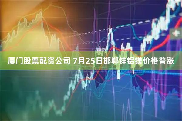 厦门股票配资公司 7月25日邯郸锌铝镁价格普涨